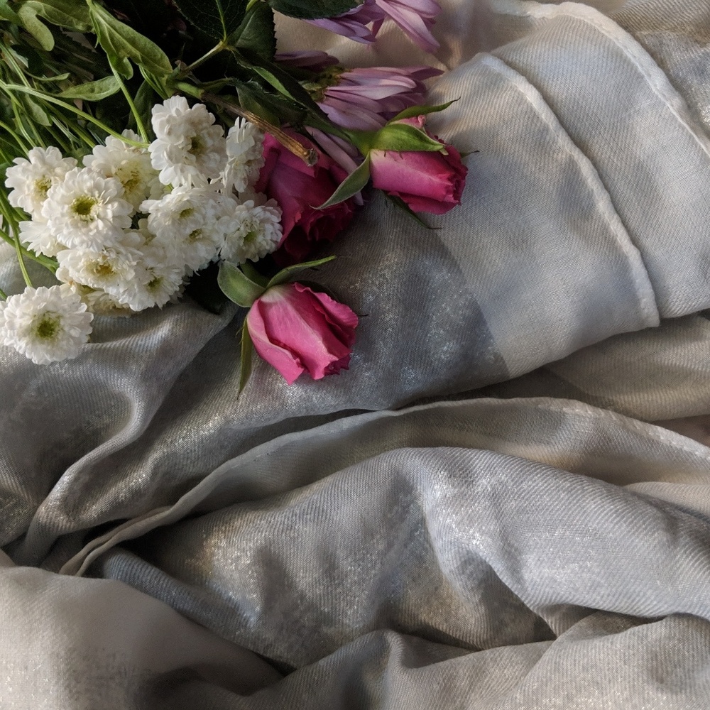 Limited Edition Oversized Sheer Silver Scarf